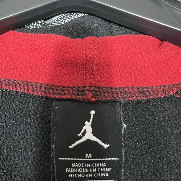 Nike Air Jumpman Sweatshirt Youth Boy Medium Black Red Full Zip-Up Jacket Hoodie - Picture 11 of 12